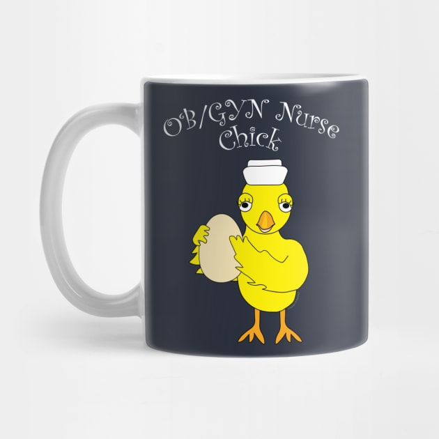 OB/GYN Nurse Chick White Text by Barthol Graphics